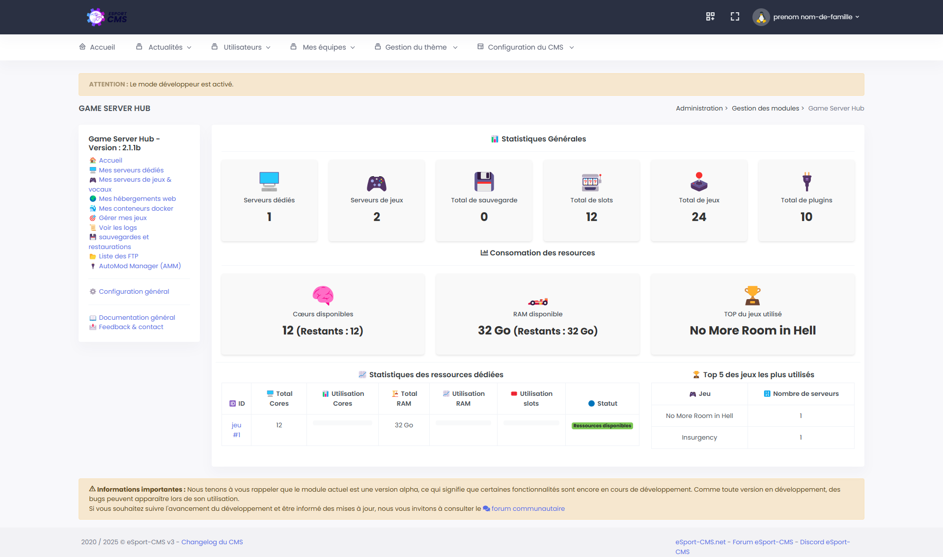 Module GameServer-Hub